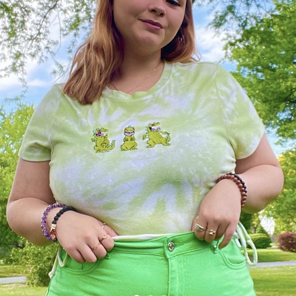 Retro Rugrats Cinched Tie-Dye Crop Top